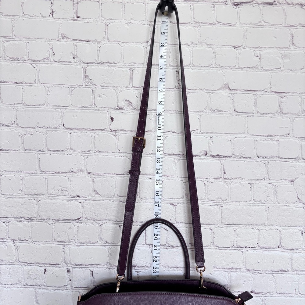 KARL LAGERFELD Simone Suede Leather Top Handle Raisin Satchel Crossbody--NWT - Picture 16 of 16